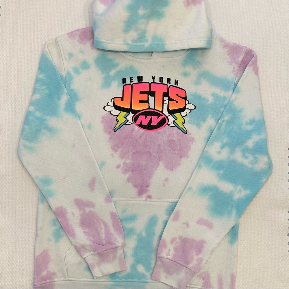 NFL NY JETS Tie-Dye Hoodie with Pastel Hues - NEW with tags